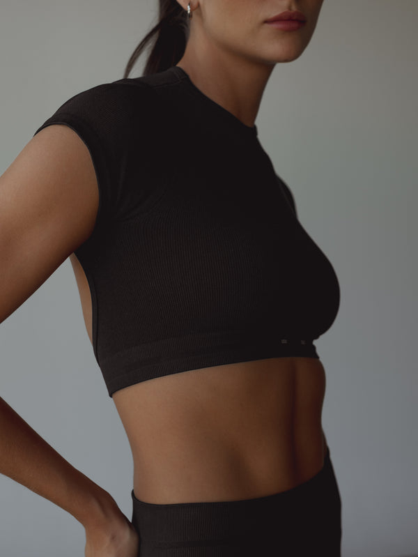 CLOUD SEAMLESS CROP TOP - SHADOW