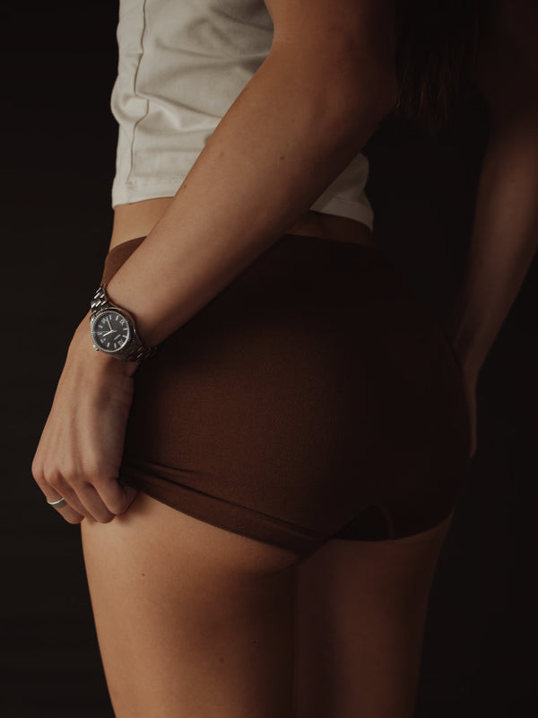SEAMLESS MINI BOXER - SEPIA