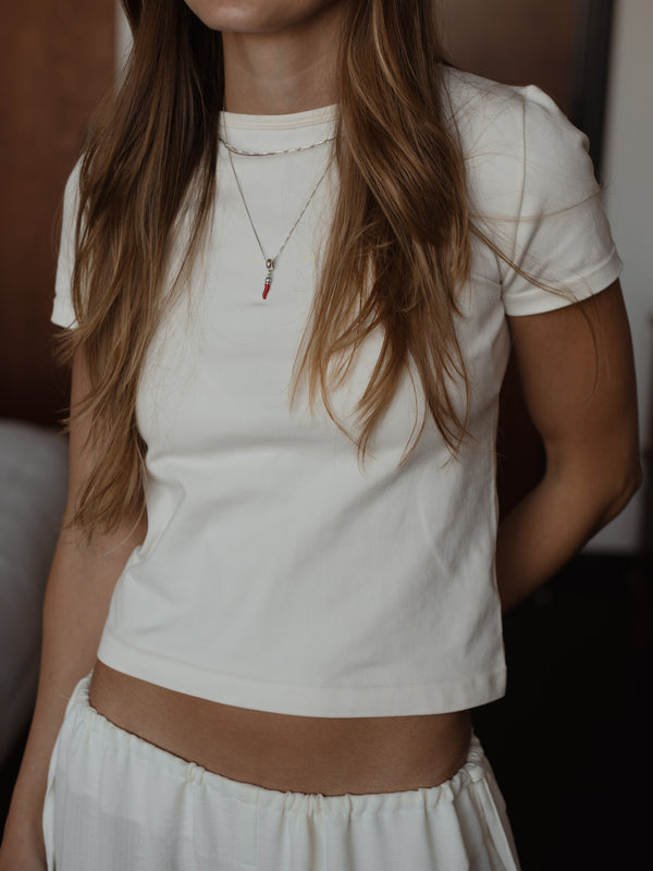 SEAMLESS SIMPLY TEE - SOFT WHITE