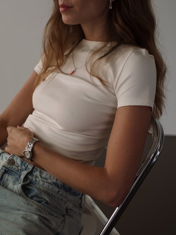SEAMLESS SIMPLY TEE - SOFT WHITE