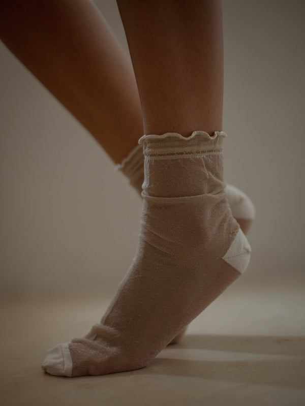 SHIMMER MESH SOCKS PACK X2 - SHINY WHITE AURA & GRAY