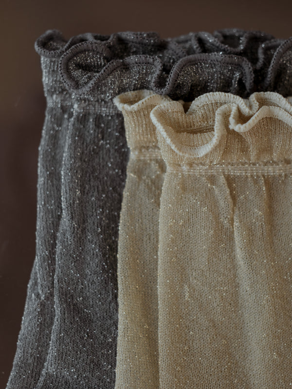 SHIMMER MESH SOCKS PACK X2 - SHINY WHITE AURA & GRAY