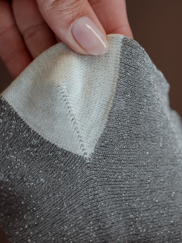 SHIMMER MESH SOCKS - SHINY GRAY