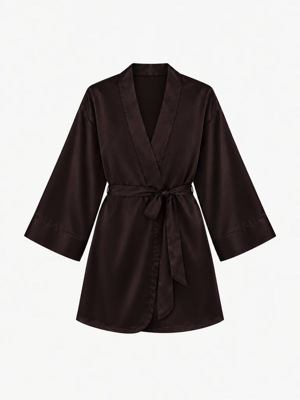 SILK ROBE - BROWN