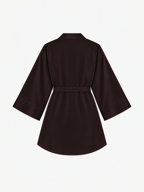 SILK ROBE - BROWN