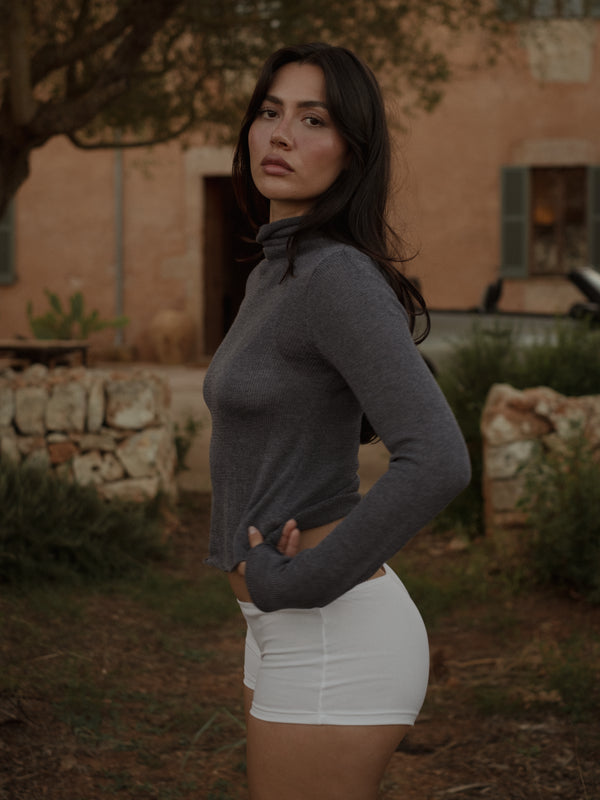 SKINLIGHT SHEER TOP - GRAY