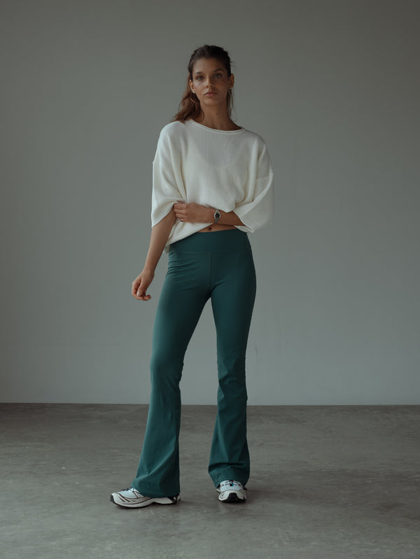 SOFT FLARE PANT - PINE GREEN