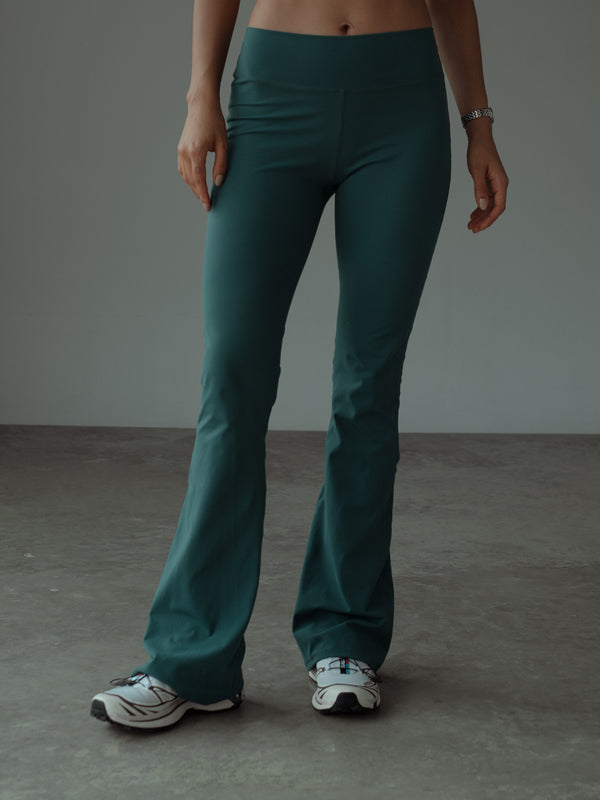 SOFT FLARE PANT - PINE GREEN