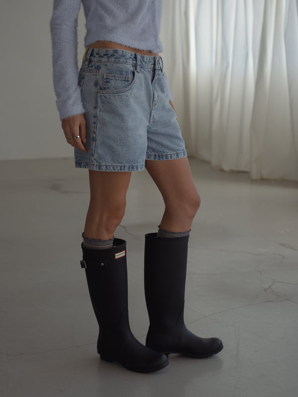 STRAIGHT DENIM JORT - OLD LIGHT BLUE