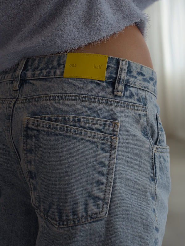 STRAIGHT DENIM JORT - OLD LIGHT BLUE