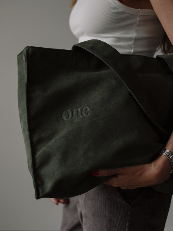 SUEDE TOTE BAG - WOOD GREEN