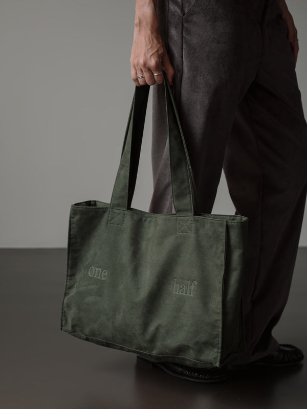 SUEDE TOTE BAG - WOOD GREEN