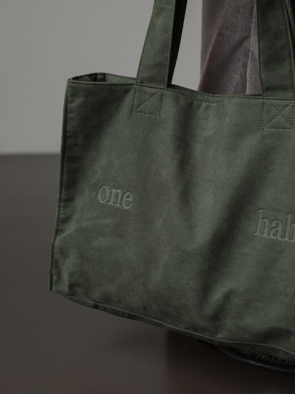 SUEDE TOTE BAG - WOOD GREEN