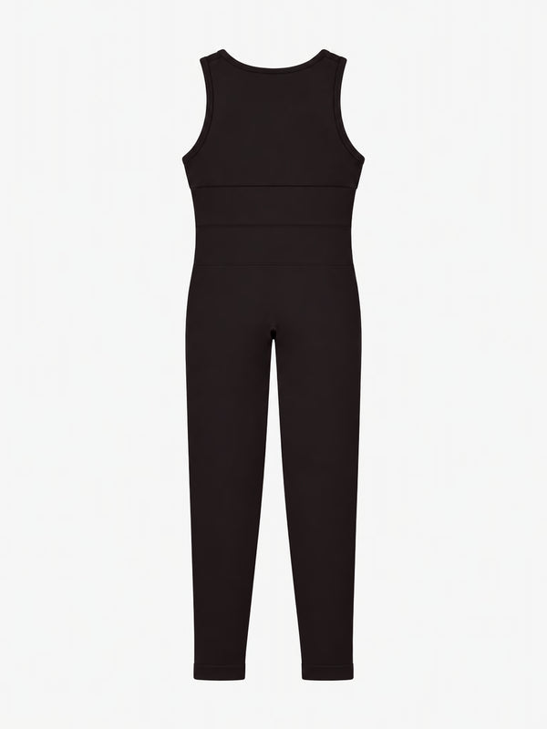 SUITED LONG SEAMLESS UNITARD - BROWN