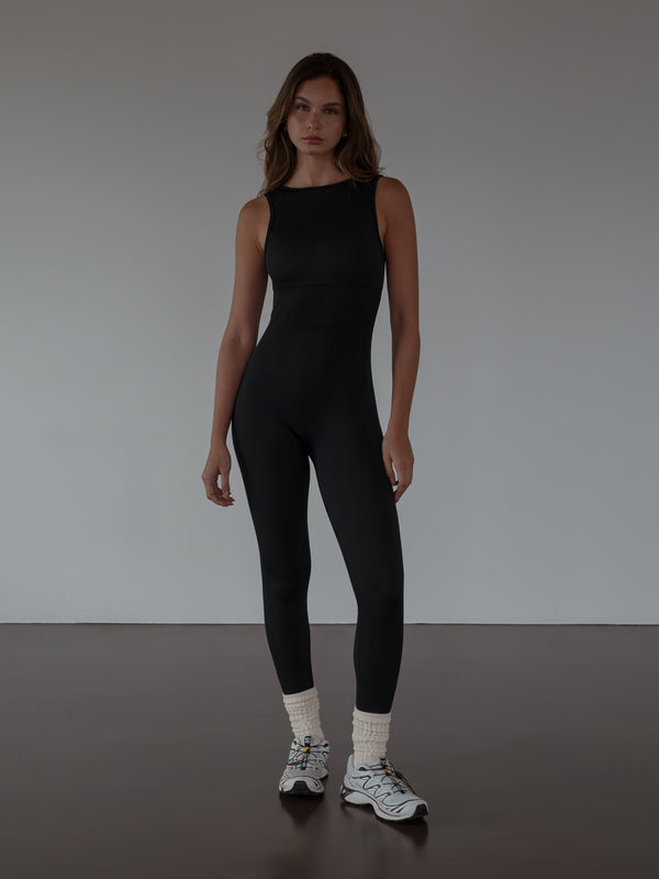 SUITED LONG SEAMLESS UNITARD - SHADOW