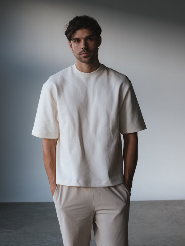 WASHED BOXY T-SHIRT - VANILLA