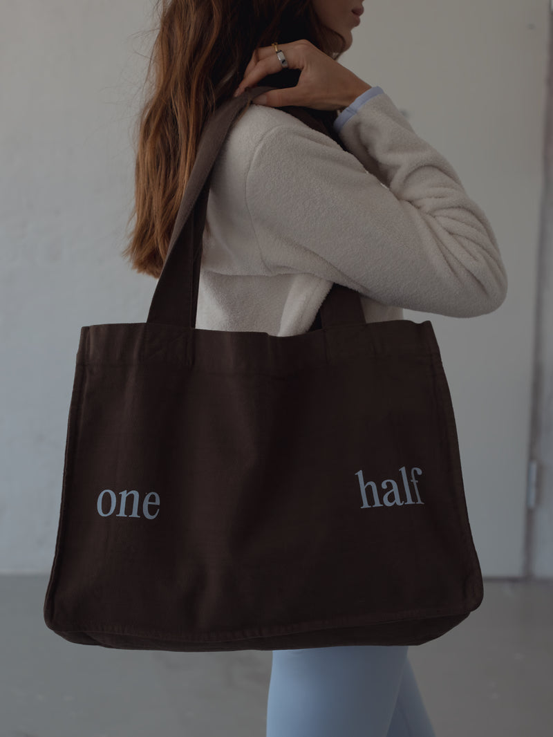 TOTE BAG - COCOA & BABY BLUE