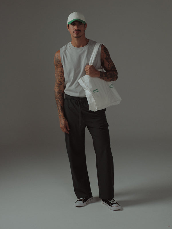 TOTE BAG - SOFT WHITE & BRIGHT GREEN