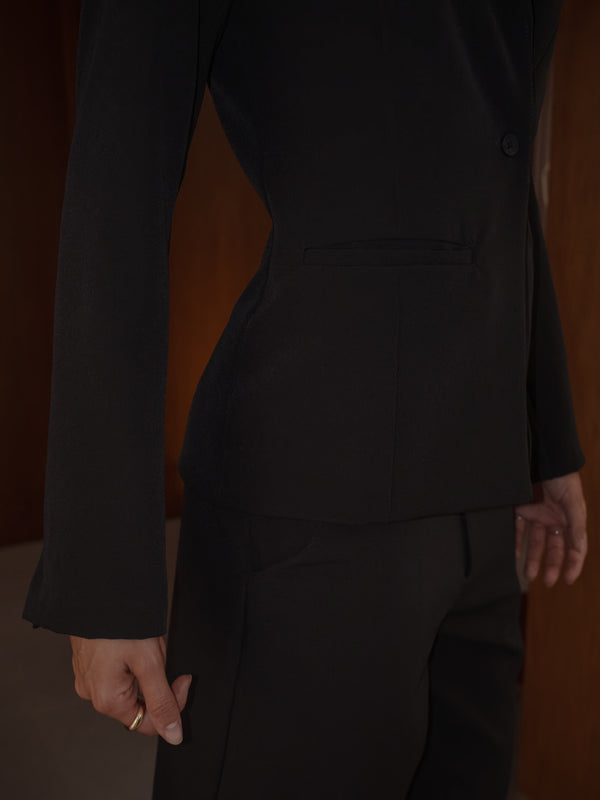 WAIST CLASSIC BLAZER - BLACK