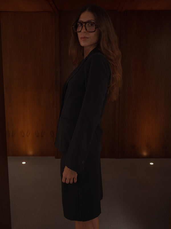 WAIST CLASSIC BLAZER - BLACK