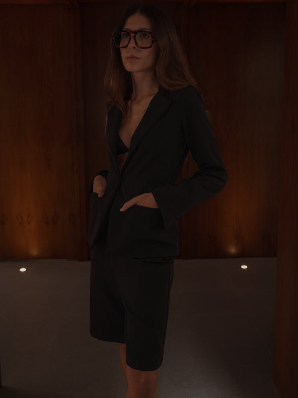 WAIST CLASSIC BLAZER - BLACK