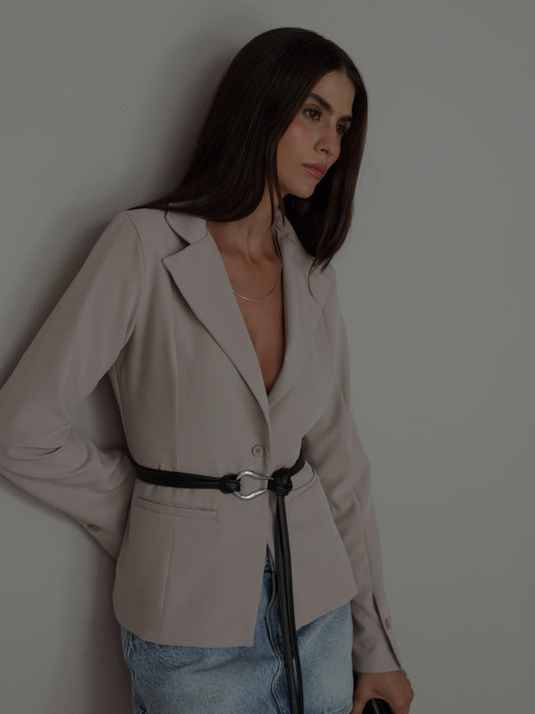 WAIST CLASSIC BLAZER - SAND