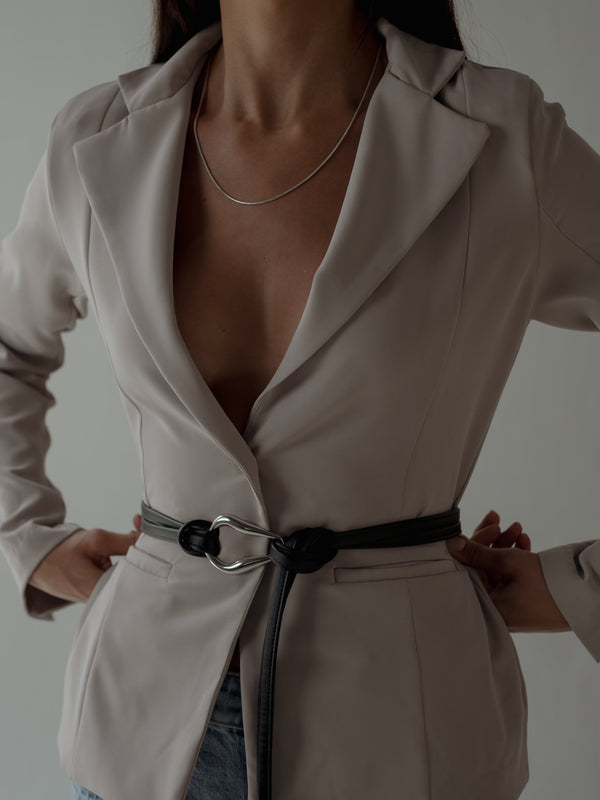 WAIST CLASSIC BLAZER - SAND
