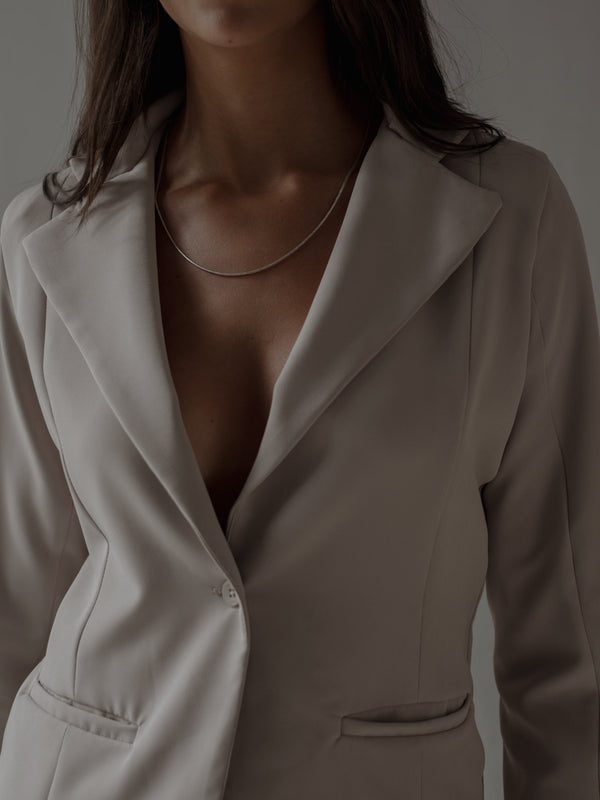 WAIST CLASSIC BLAZER - SAND