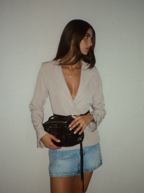 WAIST CLASSIC BLAZER - SAND