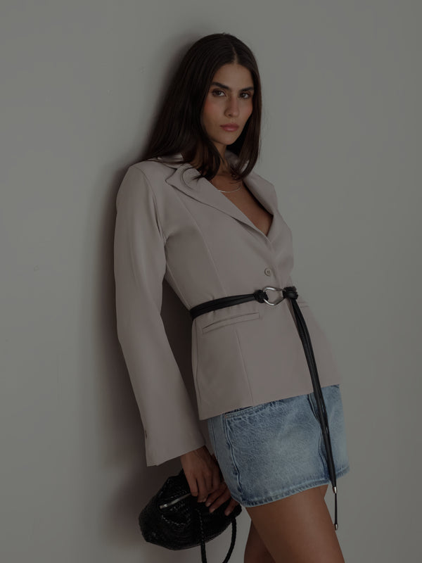 WAIST CLASSIC BLAZER - SAND