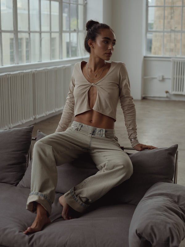 NEW WAISTLESS JEAN - DIRTY PINK