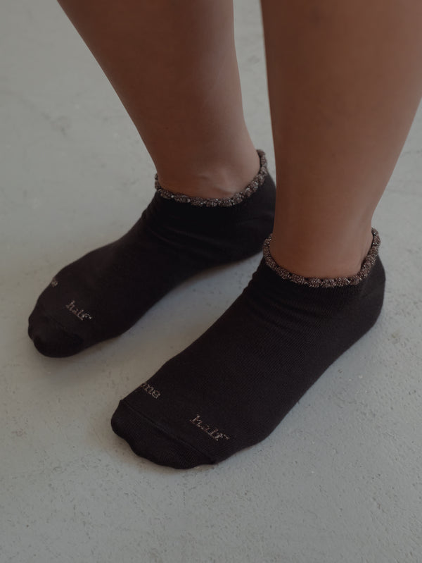 WAVE ANKLE SOCKS - BROWN & COCOA