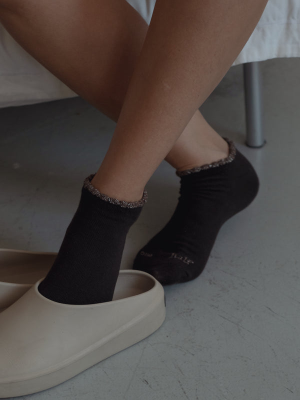 WAVE ANKLE SOCKS - BROWN & COCOA