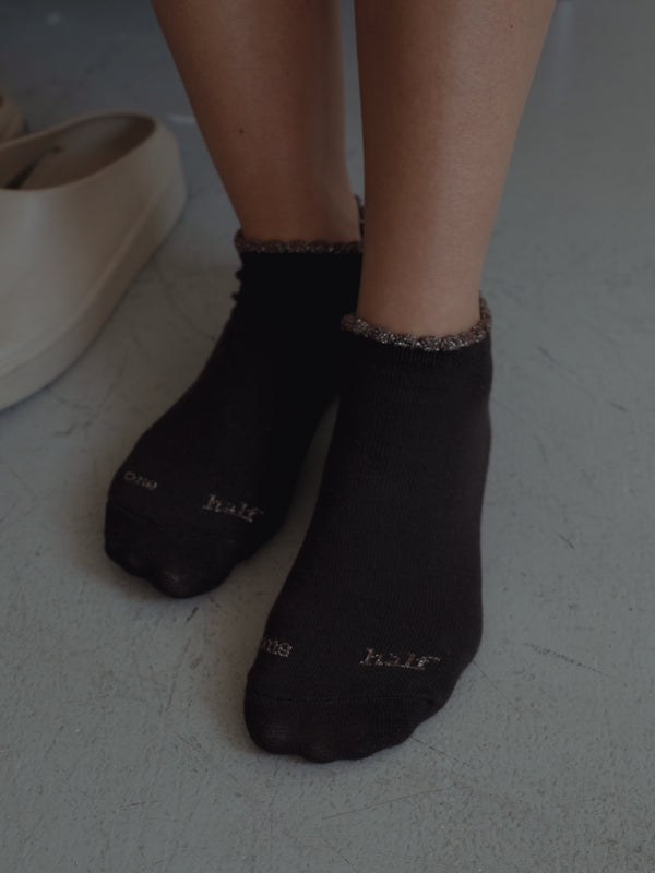 WAVE ANKLE SOCKS - BROWN & COCOA