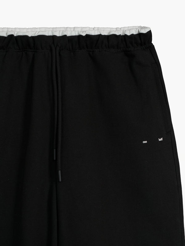 WIDE LEG SWEATPANT - BLACK