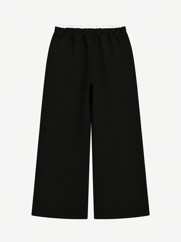 WIDE LEG SWEATPANT - BLACK
