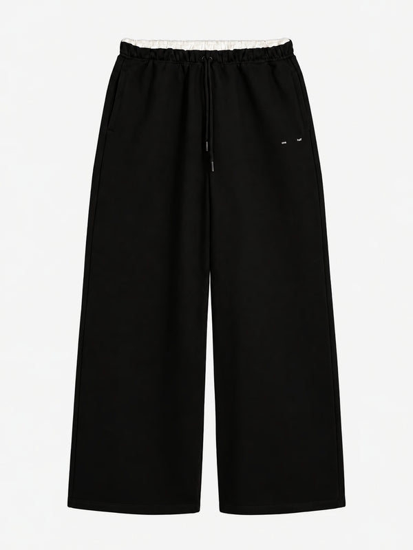 WIDE LEG SWEATPANT - BLACK