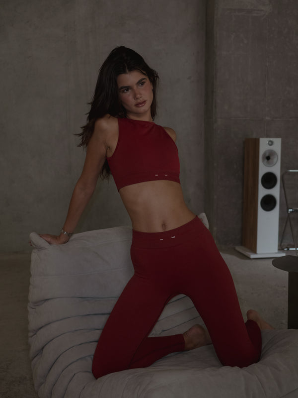 WIRED LINES SEAMLESS LEGGINGS - RED UNDERTONE