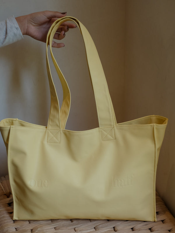 VEGAN LEATHER TOTE BAG - PANACOTTA